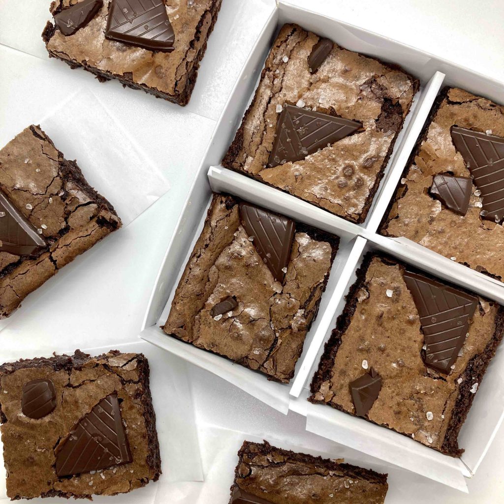 Extra Dark Chocolate Sea Salt Brownie Box Tiny Beast Bakes